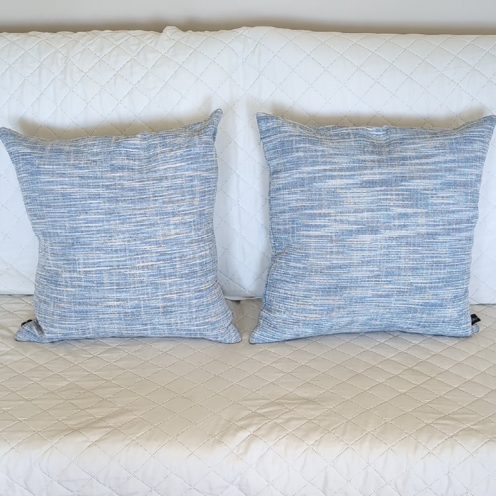 Rodeo Home Set Of 2 Down Filled Blue Accent Pillows.